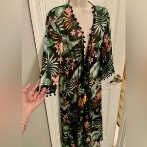 Club Z Collection Tropical Leaf Print Cover-Up size S/M
